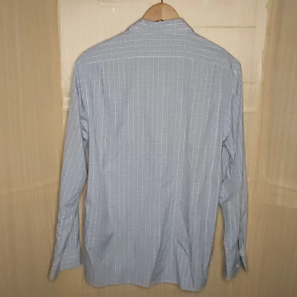 J. Crew Thompson Shirtings Wrinkle Free 80's Blue White Button Down XL